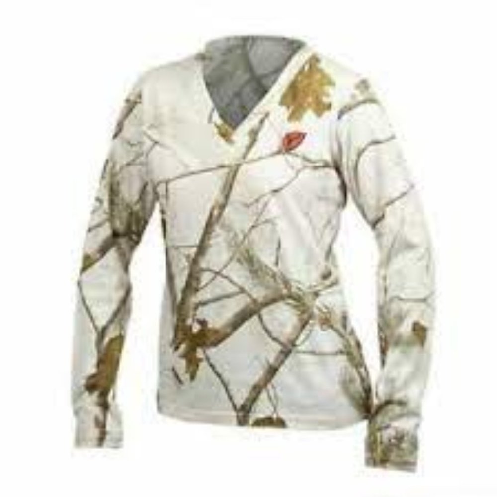 ScentBlocker S3 Womens RealTree APS SNOW Camo Long Sleeve Tee Shirt NWT Sz S